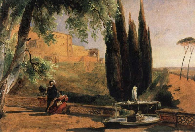 Carl Blechen Park Terrace at Villa d-Este oil painting image